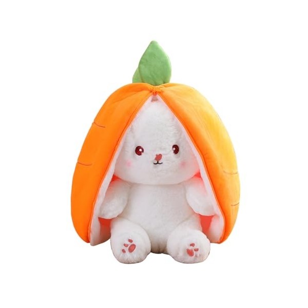 ImockA 18-50 cm Peluche Mignon Transform Fraise Lapin Poupée Peluche Carotte Lapin Fruit Poupée en Peluche Figure Enfants Pri