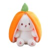 ImockA 18-50 cm Peluche Mignon Transform Fraise Lapin Poupée Peluche Carotte Lapin Fruit Poupée en Peluche Figure Enfants Pri