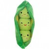 EdirFtra 3 Coussins de gousses de Pois Jouets en Peluche de gousses de Pois, 1 Gousse de Pois, 3 Haricots, Jolis oreillers de