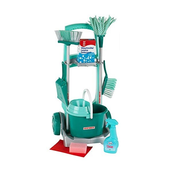 Theo Klein 6562 Leifheit Broom Trolley with robust Accessories , Incl Mop, bucket, broom and much more I Toys for Children Ag