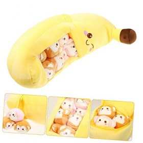Gadpiparty 1 Jeu Oreiller Banane Singe en Peluche Jardin De Peluche Mini Singe Banane Squash Animaux en Peluche pour Oreiller