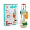 Abhpjuy Maison de jeu pour enfants - Kit de nettoyage - Pour éducation précoce - Balai en bois - Outils de nettoyage