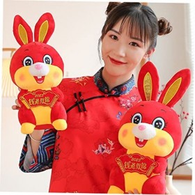 ibasenice 3 Pièces 2023 Poupées De Mascotte De Lapin Décoration De Festival De Printemps Jouets en Peluche Figurine De Bureau