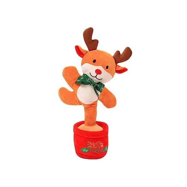 Toyvian 2 Pièces Jouet Chantant De Noël Jouet Parlant De Noël Jouets Menés Peluche Électronique Jouets De Danse De Noël Cadea