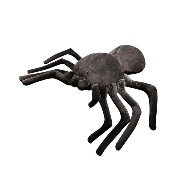 KiLoom Novelty Halloween Decoration Horror Black Furry Soft Plush Fake Spider Joke Prank Props Party Supply Trick Or Treat 12