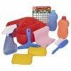 Playkidiz Set Menage Enfant, 10Pcs - Cleaning Caddy Set, Comprend Spray, Éponge, Raclette, Balai Enfant, Organizer Caddy - Pl