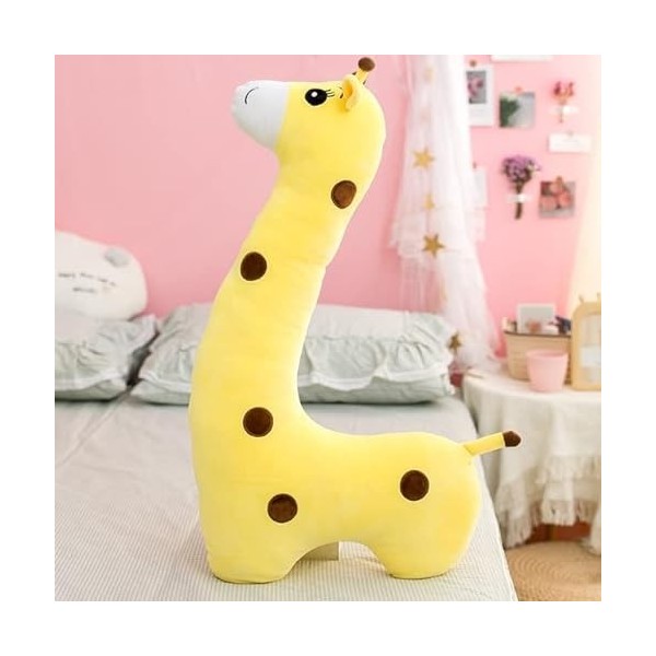 LEIhhdy 75cm-95cm Girafe Jouets en Peluche Kawaii Jouets en Peluche Animal Oreiller Mignon Doux Grande Poupée Coussin Anniver