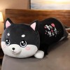 80cm-120cm Drôle Habillé Husky Poupée en Peluche Vêtements Noirs Doux Husky Couché en Peluche Jouet Chien Noir Animaux Enfant