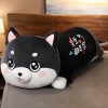 80cm-120cm Drôle Habillé Husky Poupée en Peluche Vêtements Noirs Doux Husky Couché en Peluche Jouet Chien Noir Animaux Enfant