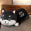 80cm-120cm Drôle Habillé Husky Poupée en Peluche Vêtements Noirs Doux Husky Couché en Peluche Jouet Chien Noir Animaux Enfant