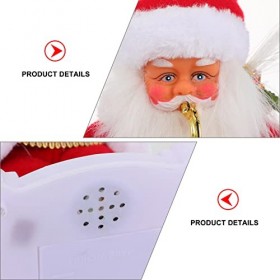Toyvian 2 Pièces Père Noël Électrique Décorations De Table pour La Maison Danse Noël Père Noël Poupée en Peluche De Noël Joue