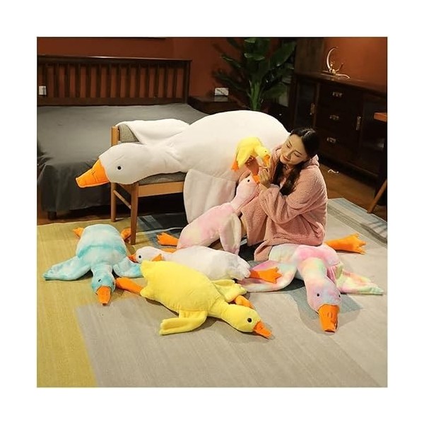 Peluches, 50-190cm Jouets en Peluche Canard Géant Oreiller de Sommeil Moelleux Mignon Animal en Peluche Cygne Oie Poupées Dou