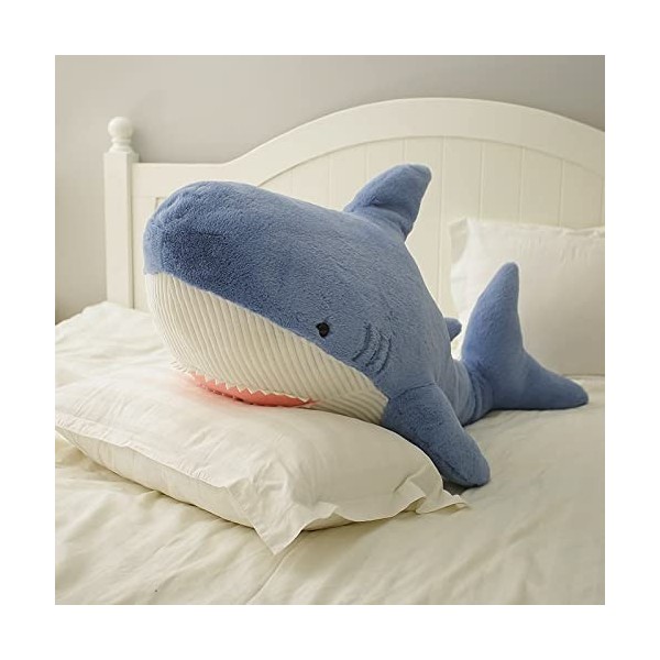 Big Fish Doll Grande poupée Dormir Oreiller Filles Poupée en Peluche Jouet Cadeau-Bleu,120cm