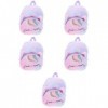 Toyvian 5 Pièces Sac à Licorne Sac En Peluche Mini Sac Décole Sac De Livres En Peluche Sac De Livre Pour Enfants Cartable Po