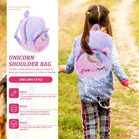 Toyvian 5 Pièces Sac à Licorne Sac En Peluche Mini Sac Décole Sac De Livres En Peluche Sac De Livre Pour Enfants Cartable Po
