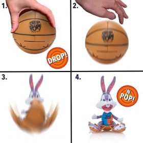 WOW! STUFF Drop n Bugs Bunny Space Jam : A New Legacy Basketball Pop-up Peluche | Collections Officielles de Film, Jouets et