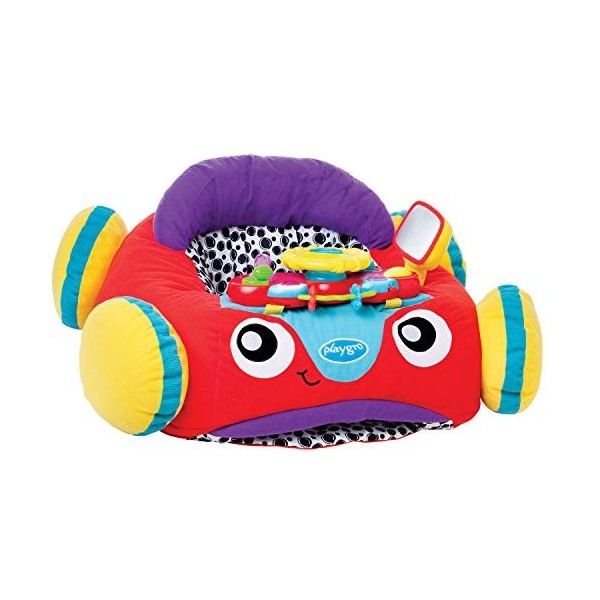 Playgro Voiture en Peluche avec Volant, Musique et Effets Lumineux, À partir de 6 mois, Music and Lights Comfy Car, Multicolo