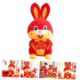ABOOFAN 4 Pièces Lapin en Peluche 2023 Figurines De Fortune du Nouvel an Figurines De Lapin du Nouvel an Jouet en Peluche du 