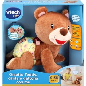 VTech Ours Teddy - Chante et Chante avec Moi, Ours Jouet Qui Gattona, Animal Interactif avec 3 chansons, 2 Phrases chantées e