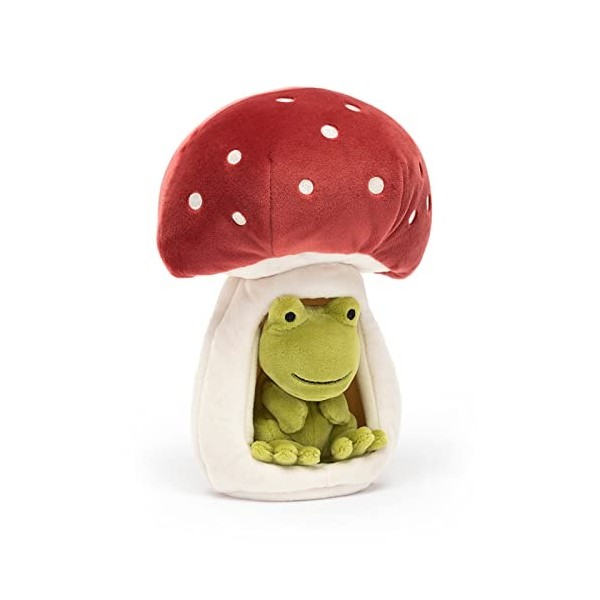 Jellycat Décoration en peluche à collectionner en forme de grenouille dans un champignon