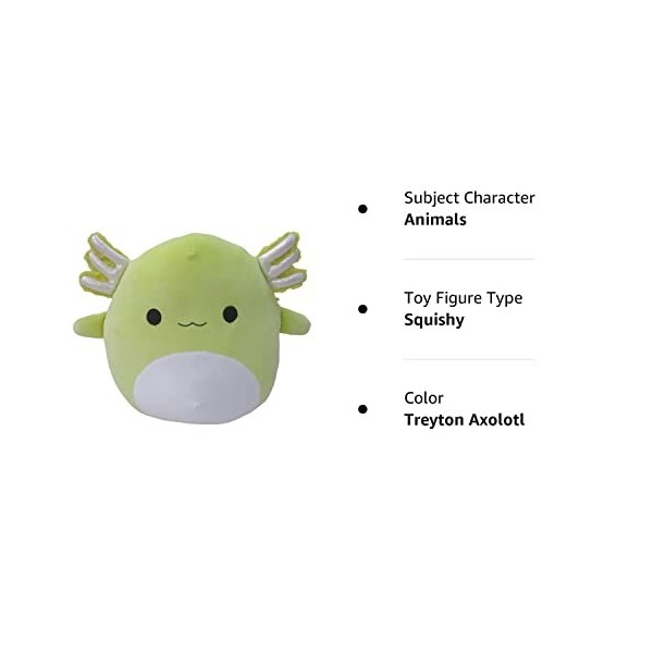 Squishmallow Kellytoy Peluche officielle Sea Life Squad Squad - Jouet en peluche souple Treyton Axolotl, 12,7 cm 