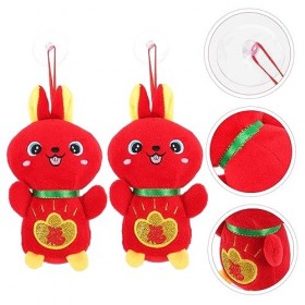 ibasenice 8 Pièces Poupée Lapin Décor Chinois Décor De Table Mini-Figurine Mini Figurines Mini-Jouets Mini Lapins Année des P