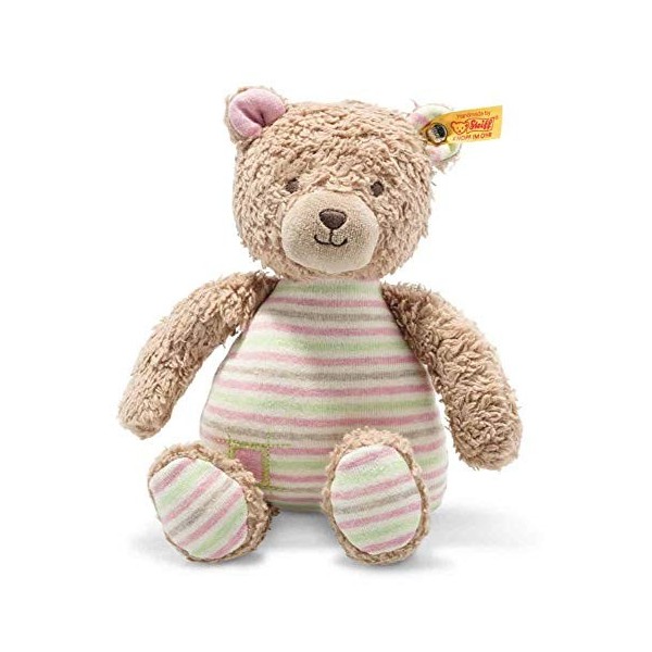 Steiff 242151 Rosy Ours en peluche lavable avec bouton dans loreille Marron clair/rose 24 cm