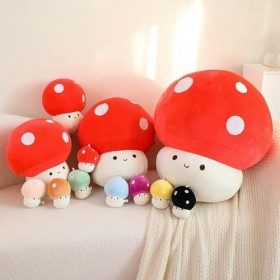 Kawaii coloré Champignon en Peluche Porte-clés Sac Pendentif Jouet en Peluche Mignon en Peluche Plante Shiitake Champignon Pe