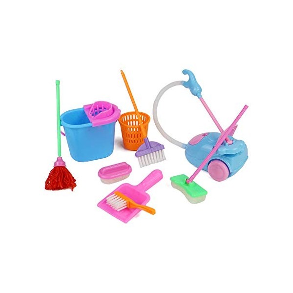 Ouken Enfants Nettoyage des Jouets De Chariot De Ménage Set Prétend De Ménage Kit De Jouet Mini Aspirateur Nettoyant Nettoyag