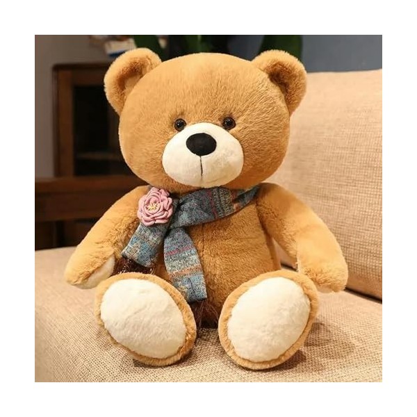 NOpinz Classique Rose Écharpe Ours en Peluche Poupée Peluche Jouet Câlin Ours Poupée Enfants Cadeau D’Anniversaire Oreiller M