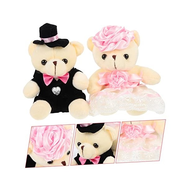 Toyvian 10 Pièces Poupée Ours De Mariage Anniversaire Ours Poupée Mini Couple dours Jouets en Peluche pour Enfants Peluches 