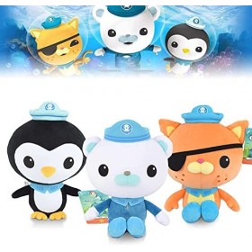 Octonauts Jouets en peluche 30 cm, Octonauts doux animaux en peluche dessin animé pingouin Peso Dashi Kwazii Tweak poupée jou