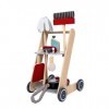 Bayer Chic 2000-Chariot Enfants, Chariot de Nettoyage en Bois, Balai avec aspirateur et Accessoires, 277 01, Mehrfarbig