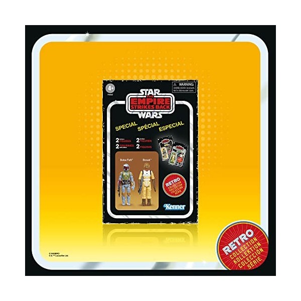 Star Wars Retro Collection, Pack de 2 Chasseurs de Primes, Boba Fett et Bossk de 9,5 cm, lempire Contre-Attaque