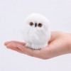 Lot de 3 chouettes artificielles en peluche pour décoration de Noël - Motif hibou mignon - Cadeau danniversaire - Blanc