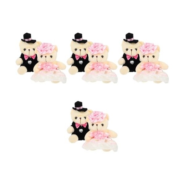 Toyvian 10 Pièces Poupée Ours De Mariage Enfants Ours Jouet Mini Couple dours Ours en Peluche Pelucheux Petit Animal en Pelu