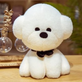 Mignon habillé Bulle Chien Poupée Debout Animal Peluche Peluche Herbe Chapeau NoeudBow Enfants Buddy Noël Cadeau 45cm 1