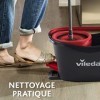 Vileda Easy Wring & Clean Turbo balai avec seau à pédale, Manche télescopique 85 – 130 cm, balai à franges avec essoreur rota