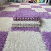 Lot de 16 Dalles De Moquette Emboîtables Antidérapantes Douces, Puzzle Carré,Tapis De Sol Carrés en Mousse De Puzzle en Peluc