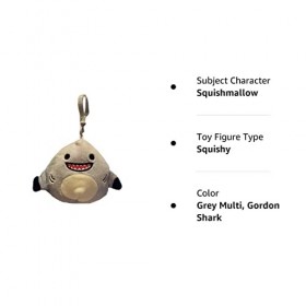 Squishmallow Kellytoy officiel de collection Sea Life Squad Squad Animaux souples Poissons de locéan gris multicolore, Gord
