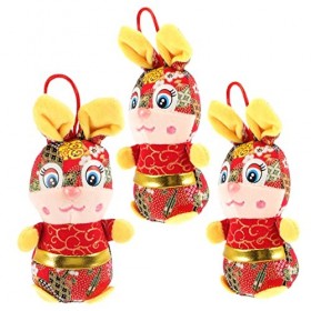 ABOOFAN 12 Pcs Année du Lapin Ornement Lapin en Peluche Bureau Lapin Poupée en Peluche Lapin Jouet en Peluche Jouets De Burea