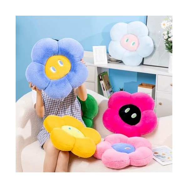 GagaLu Bande Dessinée Fleur en Peluche Coussin en Peluche Plante Fleur Coussin Chaise Voiture Décoration Cadeau D’Anniversair