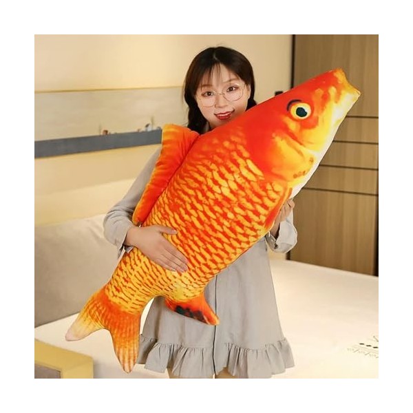 PaMut Beau Poisson Clown 3D réaliste Poisson Jouet en Peluche Doux Poisson Rouge en Peluche canapé Oreiller Cadeau créatif dé