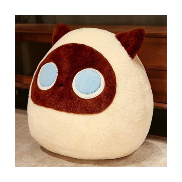 LfrAnk Kawaii Chat Peluche Jouet en Peluche Rond Animal Chat Oreiller Tapis de Sieste créatif Cadeau d’Anniversaire pour Les 