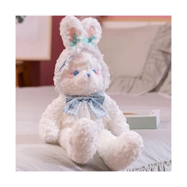 EacTEL Poupée Lapin en Peluche Animal Kawaii Lapin Peluche Jouet Câlin Cadeau De Haute Qualité pour Fille Anniversaire Cadeau