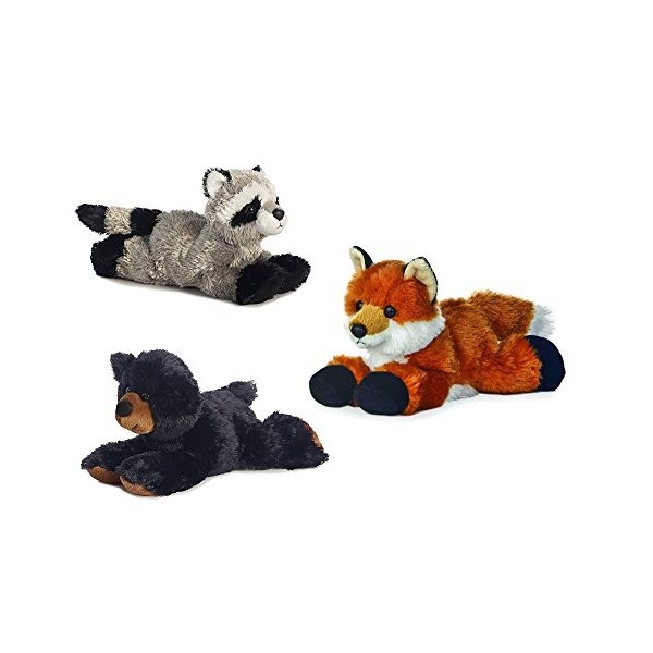 Aurora Rascal Raccoon Foxie Fox Sullivan Black Bear Mini Flopsie 8" Bundle