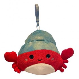 Squishmallow Kellytoy officiel de collection Sea Life Squad Animaux souples Poissons de locéan bleu/rouge, crabe ermite ind