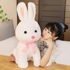 Doux Dessin Animé Grandes Oreilles Lapin en Peluche Jouet Mignon Lapin Poupée en Peluche Animal Mignon Jouet Oreiller Fille E