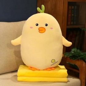 LfrAnk Coussin de Canard en Peluche avec Couverture Peluche Animal Canard Jouet lit Oreiller Dessin animé Mignon Fille Cadeau