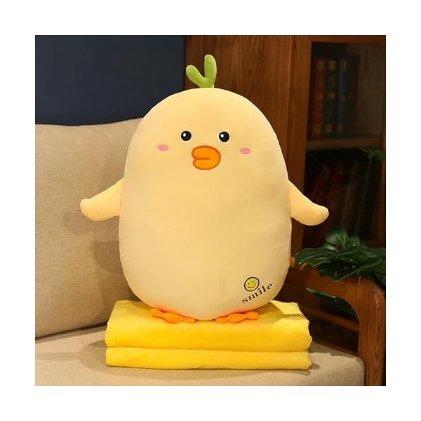 LfrAnk Coussin de Canard en Peluche avec Couverture Peluche Animal Canard Jouet lit Oreiller Dessin animé Mignon Fille Cadeau